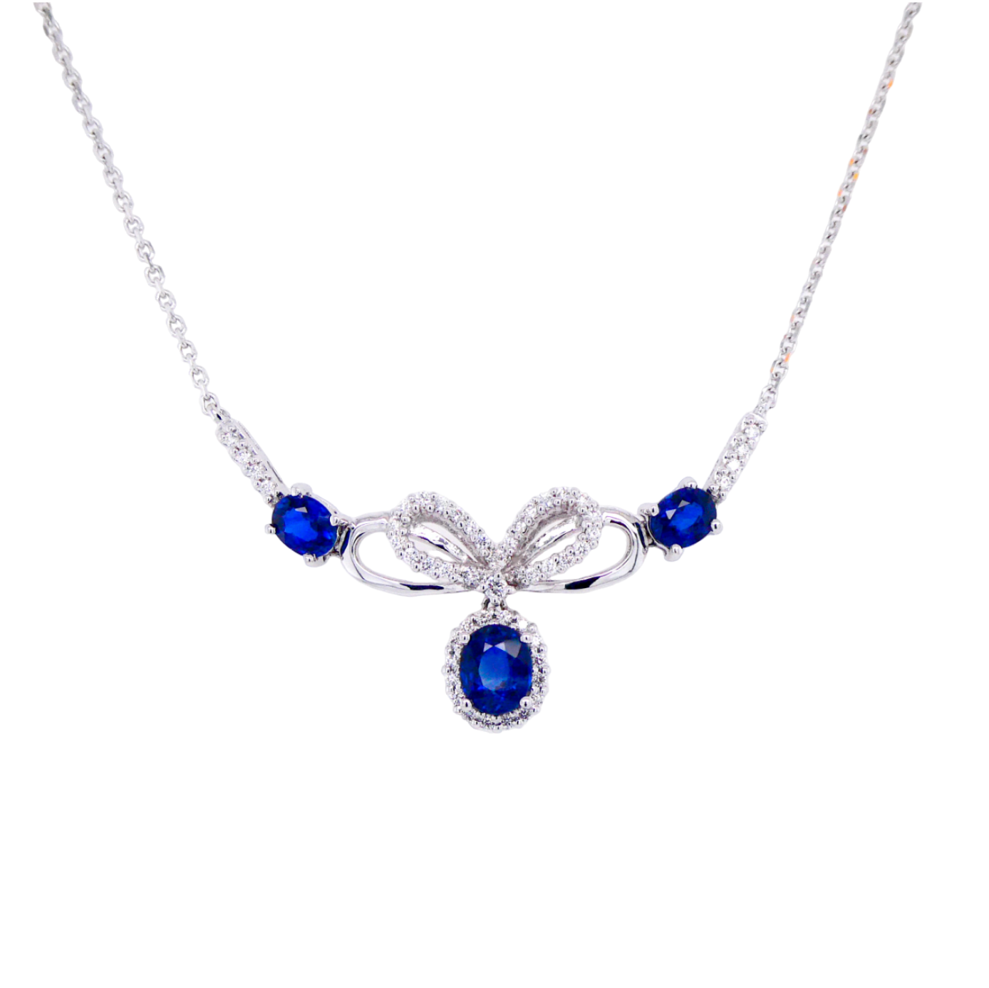 Toodie's Signature Fashion White Gold Sapphire And Diamond Necklace  230-00223 - Toodie's Fine Jewelry